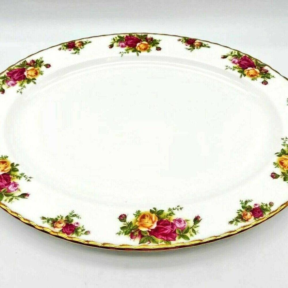 ROYAL ALBERT OLD COUNTRY ROSE 15" ROUND MEAT PLATT